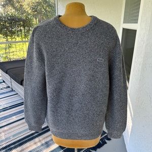 Lacoste Men's Sweater, 100% Merino Wool, Heather Gray , Size 6 X Large
